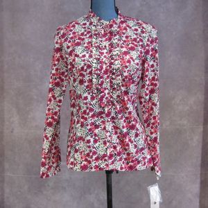 NEW Charter Club Petite Pink Floral Blouse Size 8P